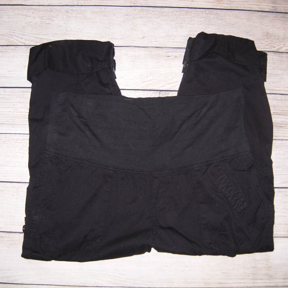 Maurices Black Cargo Maternity Cropped Cuffed Pants XL